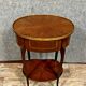 Louis XV style ceremonial marquetry drum table / circa 1920