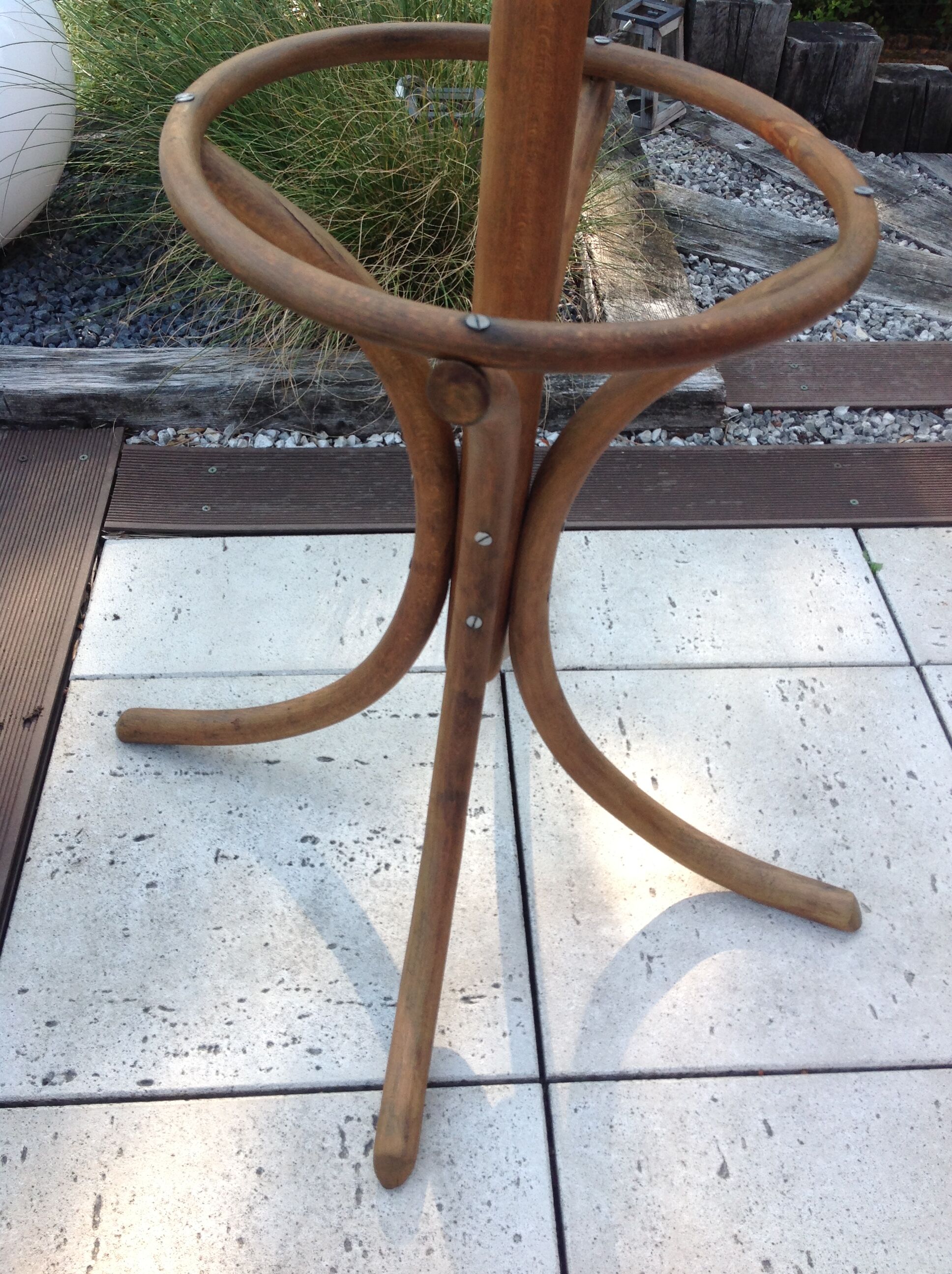 Six-headed coat holder in curved wood vintage 40s-50s