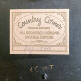 Wooden painting old car country corner 60s