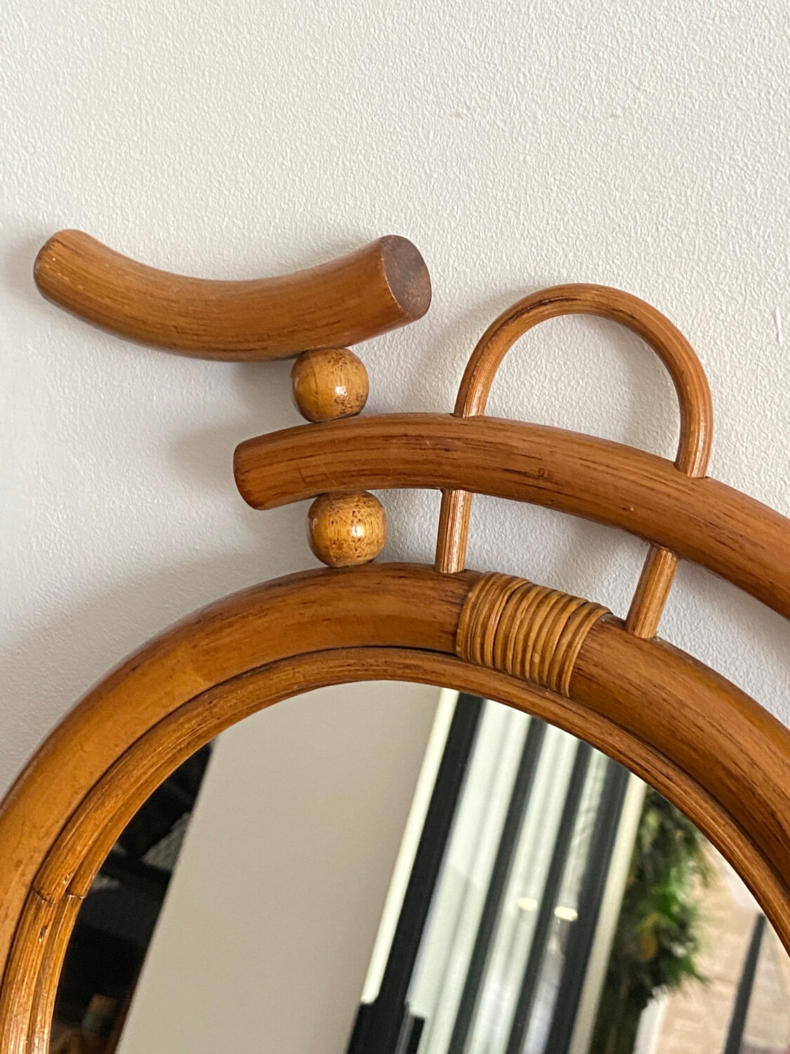 Vintage rattan mirror bike