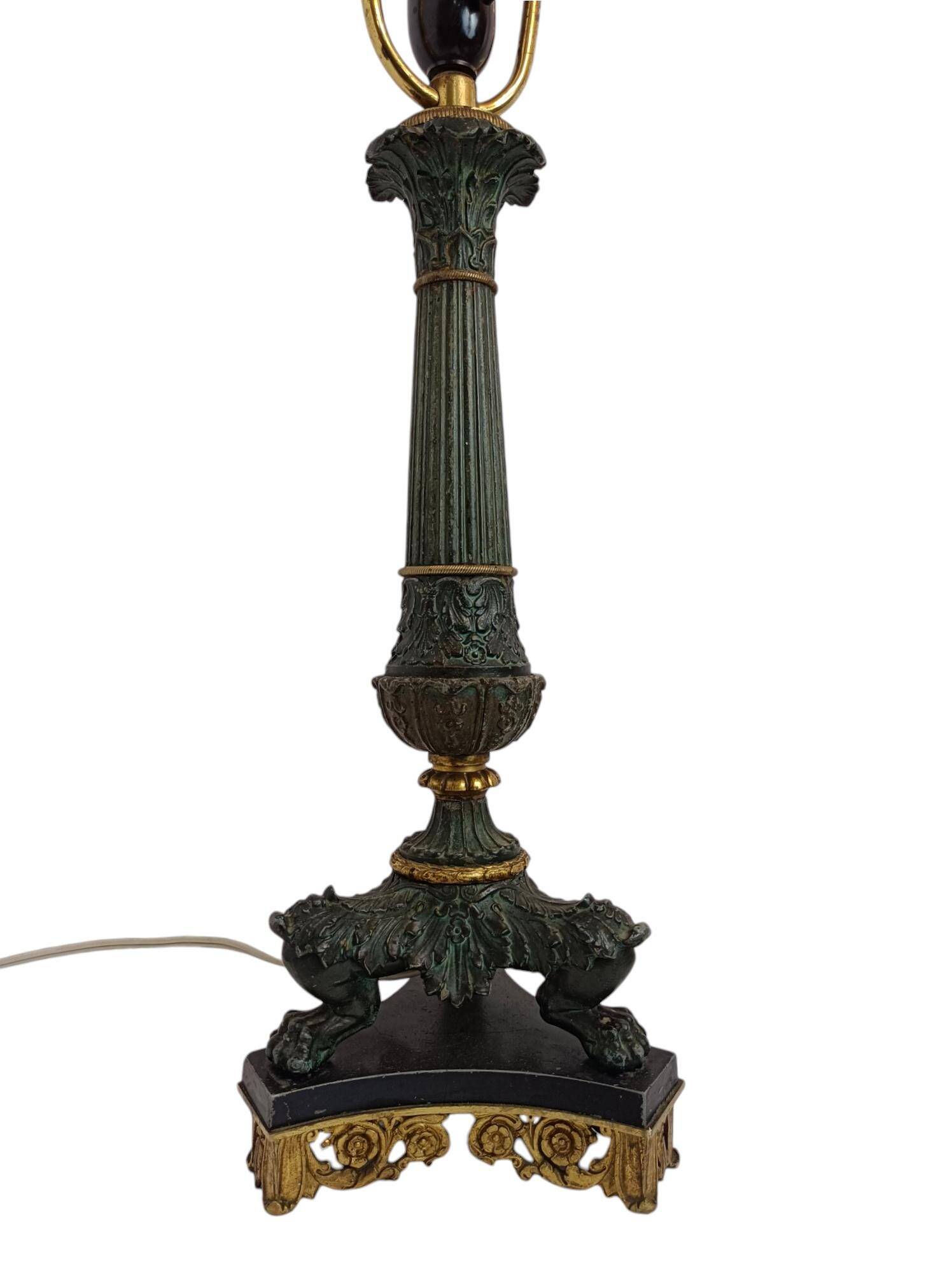 Lampe table française Second Empire, régule et laiton, XIXe