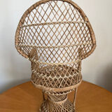 Emmanuelle vintage rattan plant holder