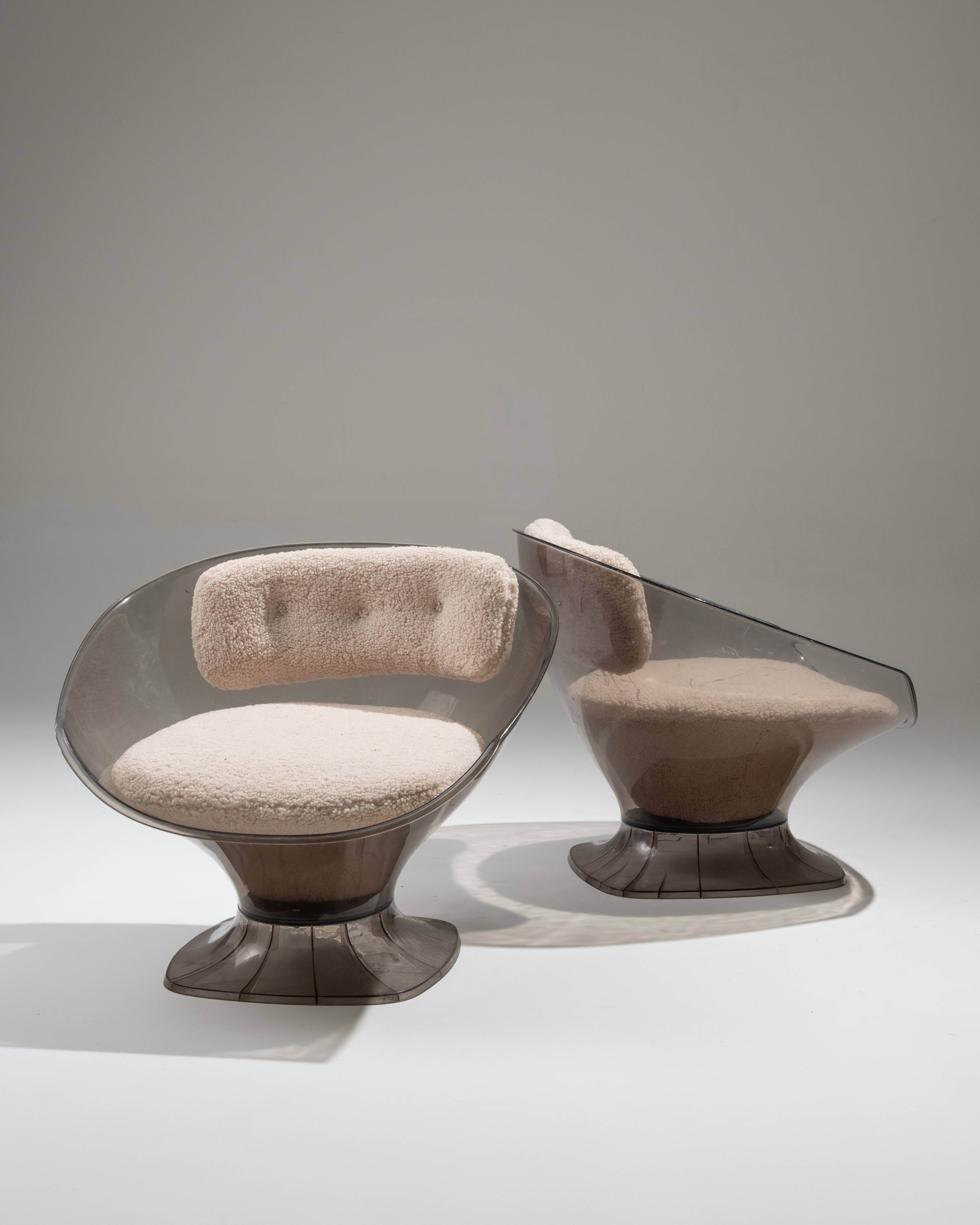 Pair of raphael raffel lounge chairs, 1980s