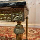 Louis XVI style coffee table in gilded brass and marble