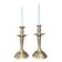 Pair of antique Moroccan brass candlesticks.