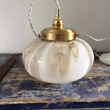 Vintage marbled opaline pendant light