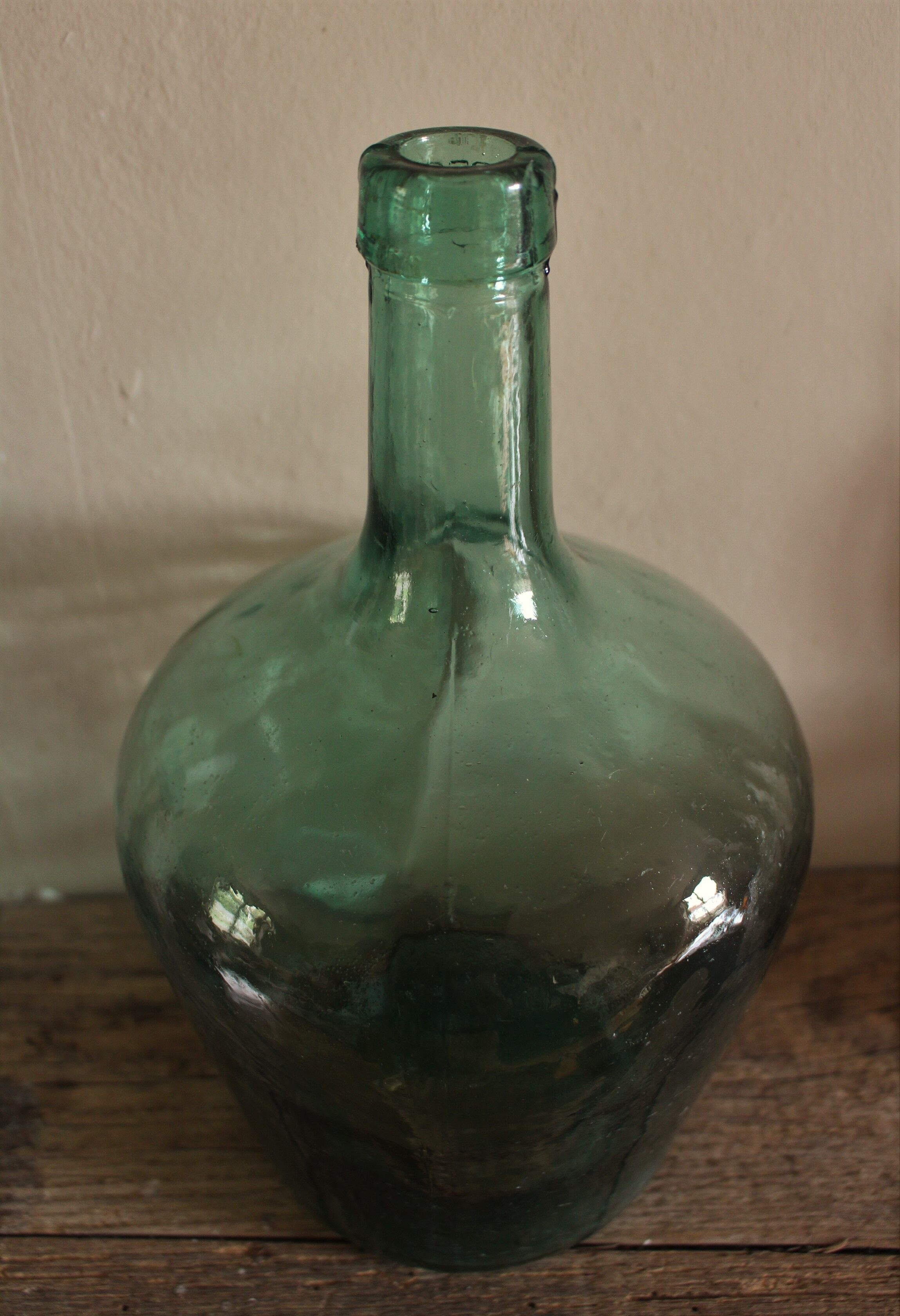 Dame Jeanne bonbonne glass green Viresa
