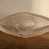 Trapezoidal vase in blown and bubbled glass
