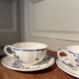 Two Gien earthenware chocolate cups