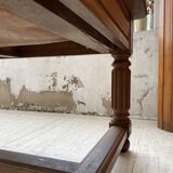 Solid walnut farmhouse castle table 1900 XXL