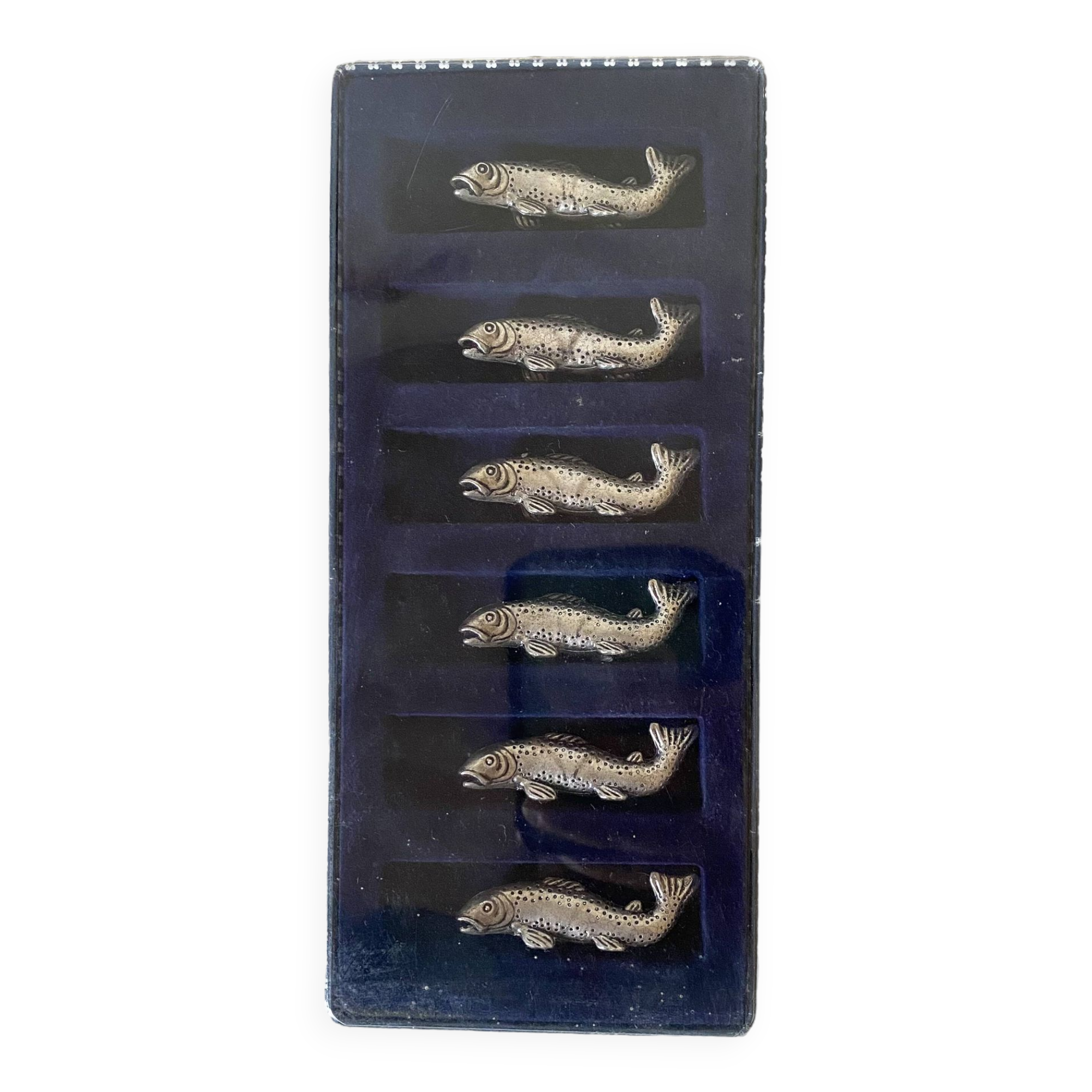 Silver metal fish knife holder