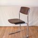 Office chair in brown skai and chrome tubular legs design 1970