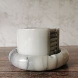 Ashtray and marble under glass