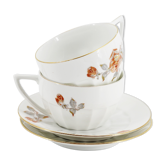 Lot de 2 tasses et sous tasses porcelaine Lamotte