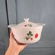 Vintage Digoin fireproof porcelain casserole – Red rose decoration