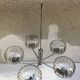 Chandelier 5 arm chromed metal old  70s vintage