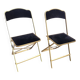 Pair of black and gold folding opera chairs