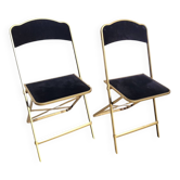 Paire de chaises pliantes opéra noir et or