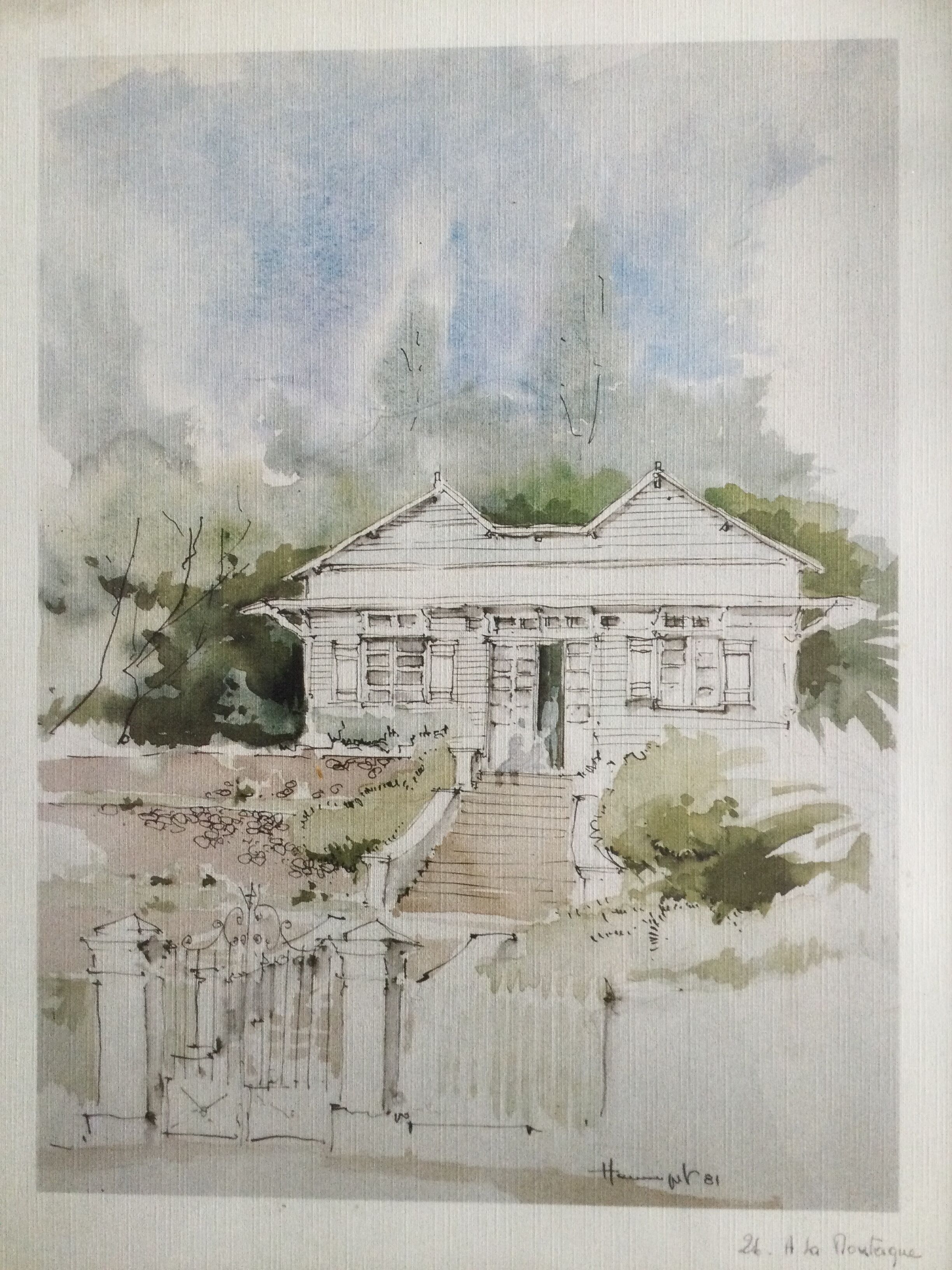 Watercolour by Fr. Hennequet - Reunion Island