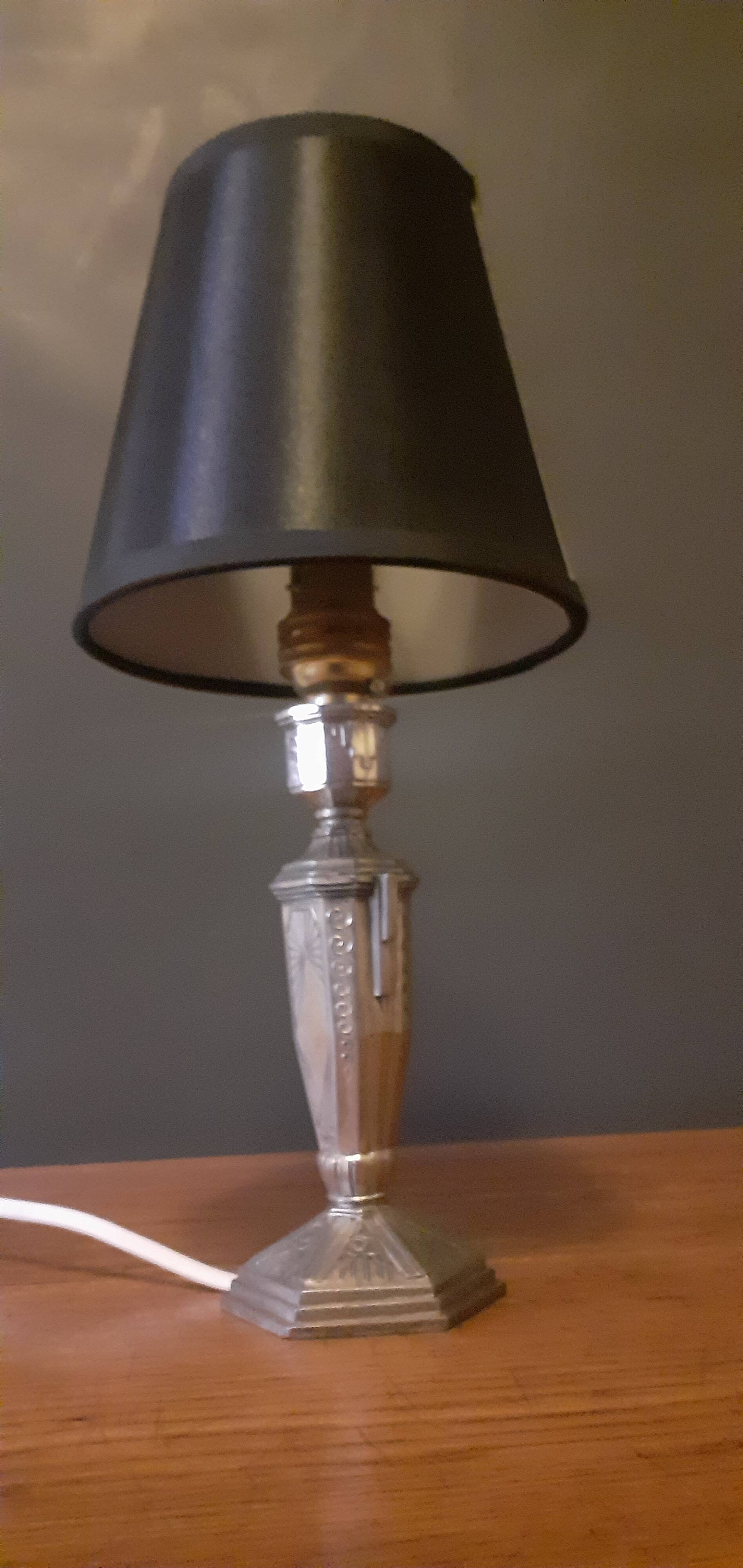 Art Deco lamp 1930 in tinned regula