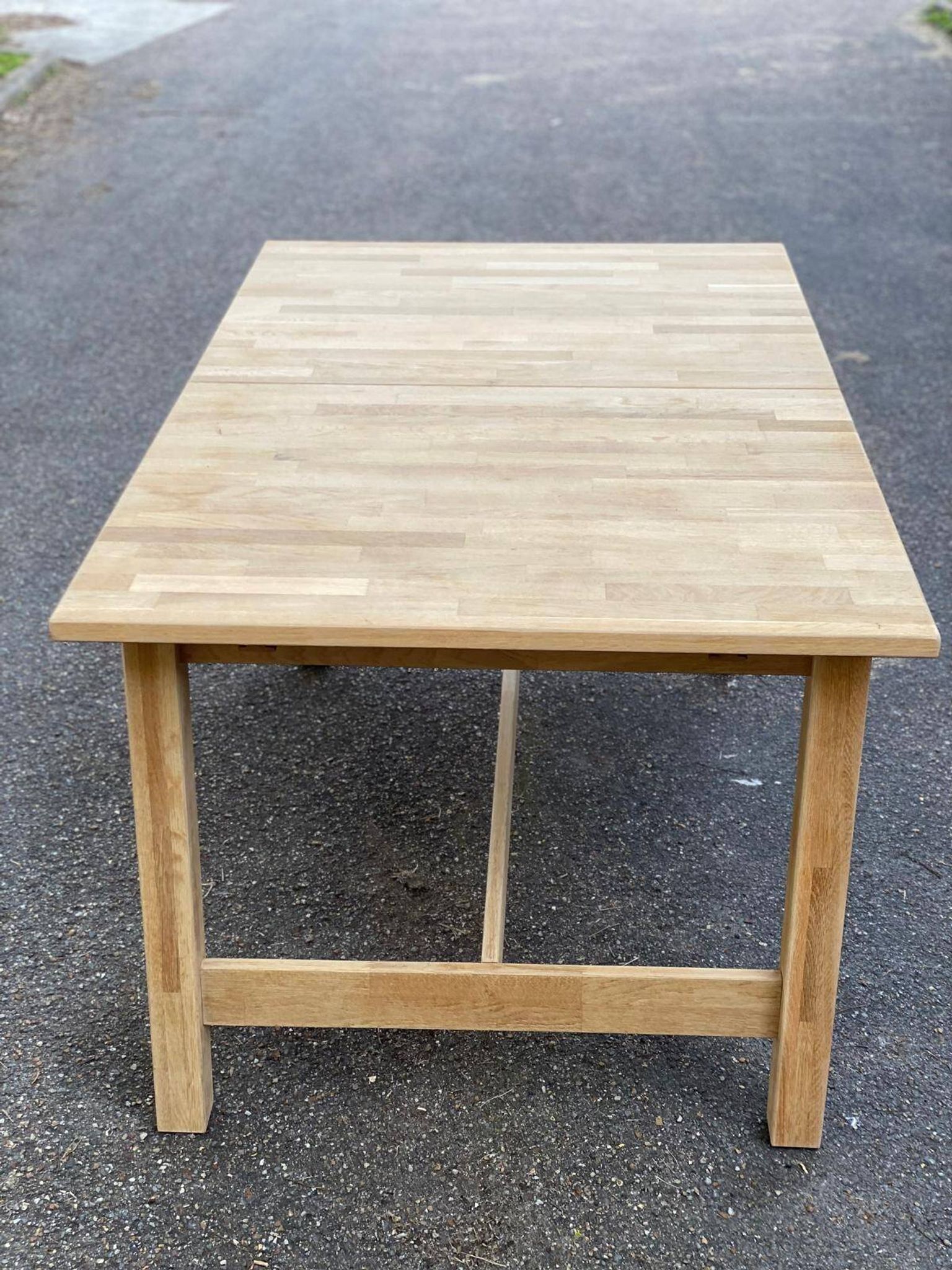 Table à manger scandinave rénovée en chêne 145-200cm