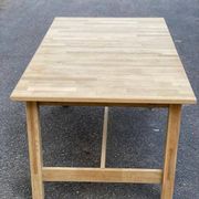 Table à manger scandinave rénovée en chêne 145-200cm