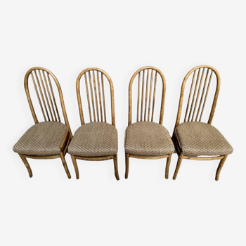 Series Set of 4 Baumann Eden Vintage chairs with fabric seat