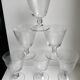 Set of 6 large crystal wine glasses engraved 60s
