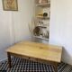 Large antique coffee table in solid wood, farmhouse style – 1 drawer –