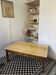 Large antique coffee table in solid wood, farmhouse style – 1 drawer –