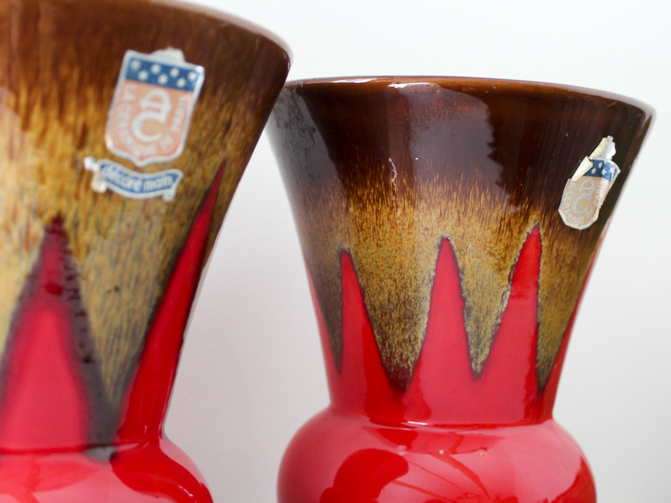 Pair of vases and empty pocket Céramique de Paris