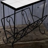 Table d'appoint porte revue en céramique