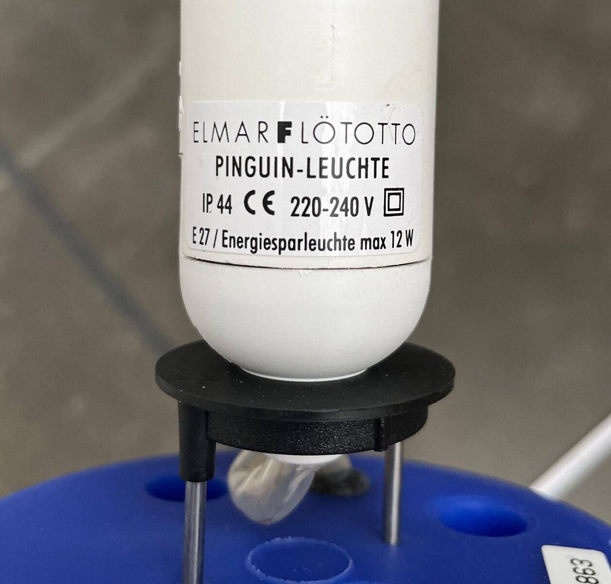 Postmodern balancing floor lamp model Penguin by Dominic Symons for Flötotto.