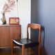 Teak and skai chair