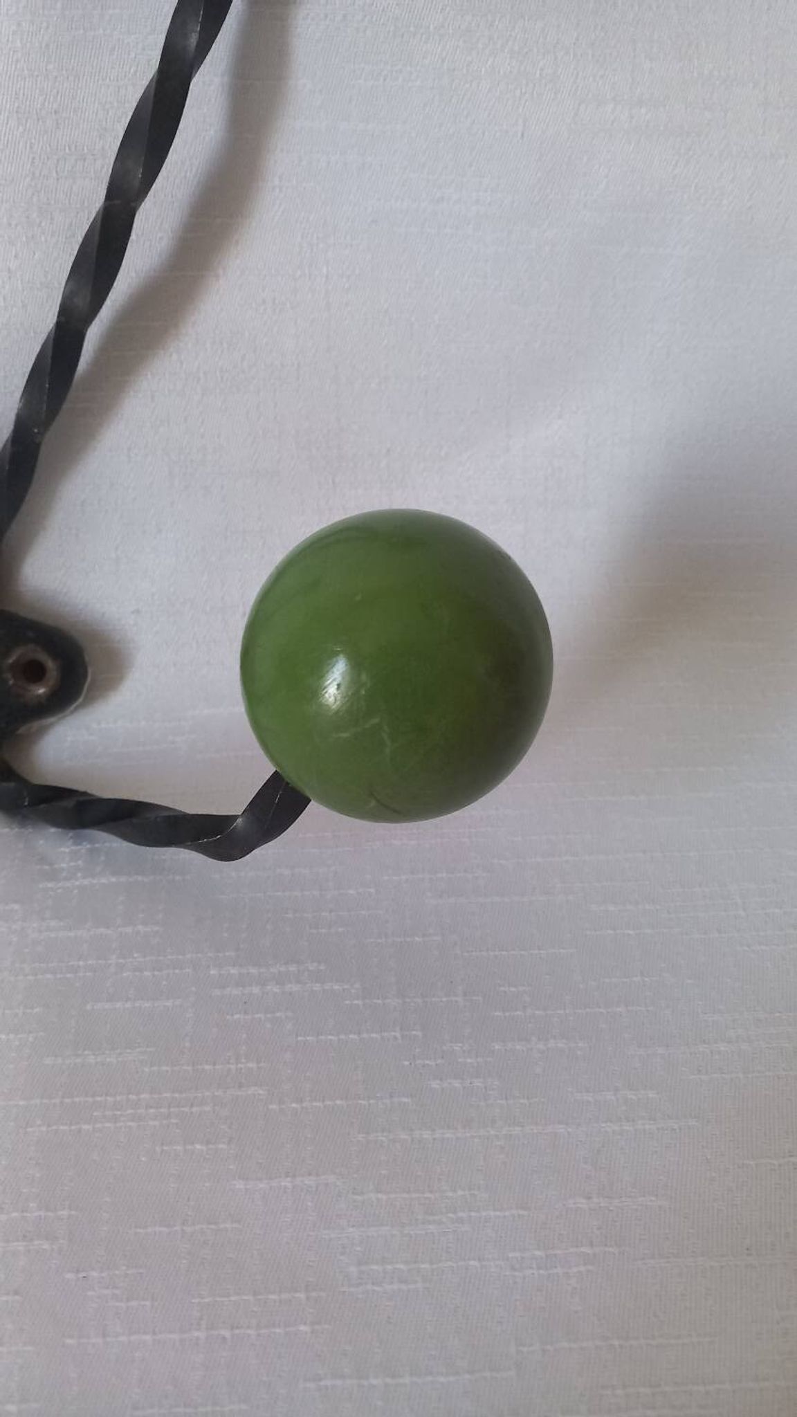 Vintage metal and wooden ball coat rack