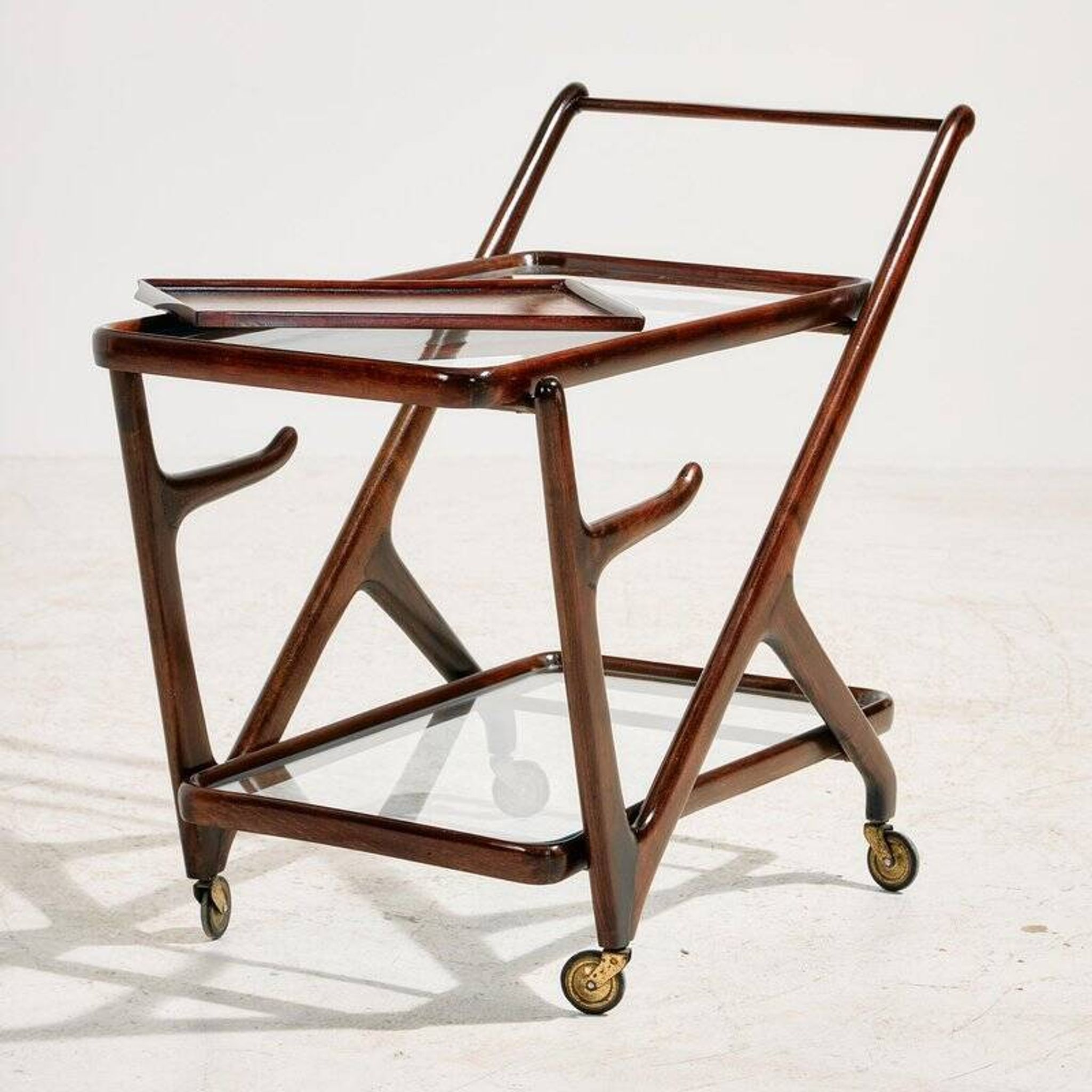 Alder Wood Trolley by Cesare Lacca for Cassina, 1950s