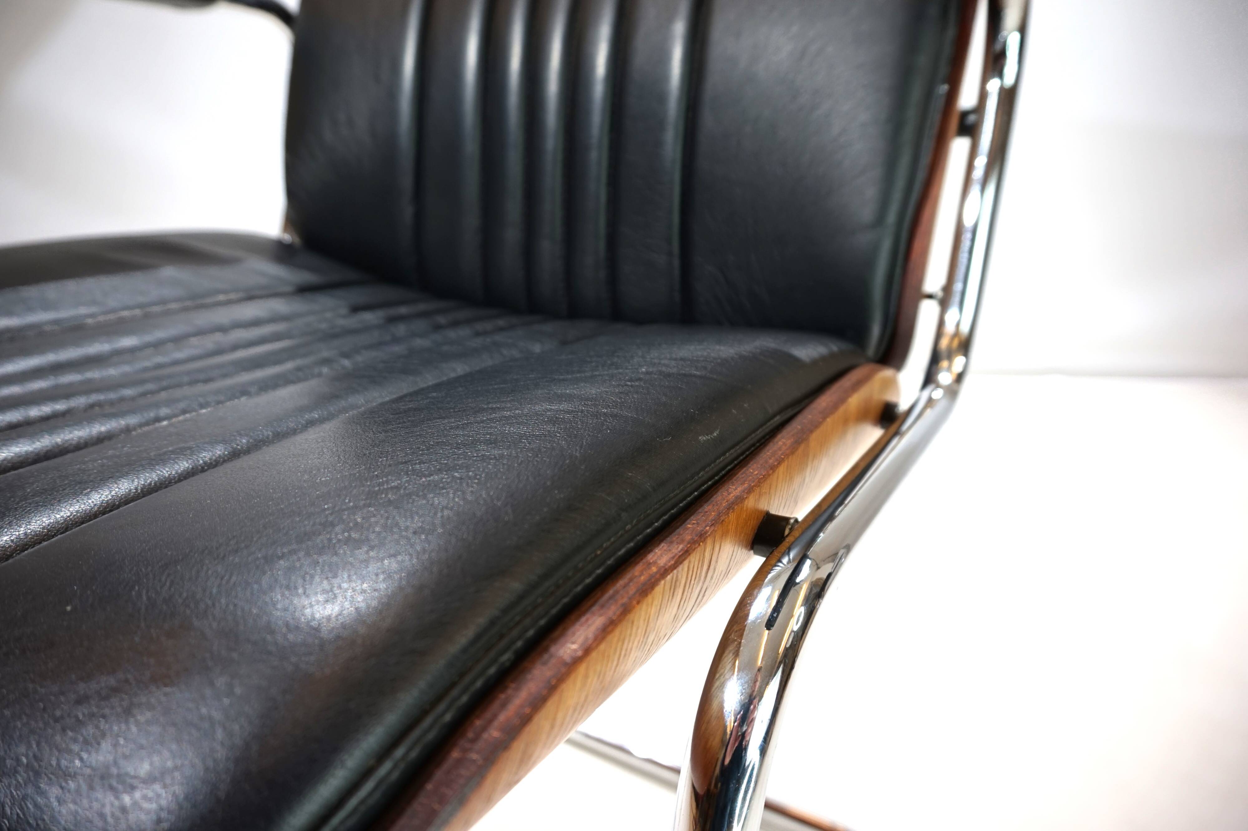 Set of 4 Martin Stoll Leather Dining/Conference Chairs by Professor Karl Dittert
