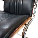 Martin Stoll set of 4 leather dining/conference chairs by Prof. Karl Dittert