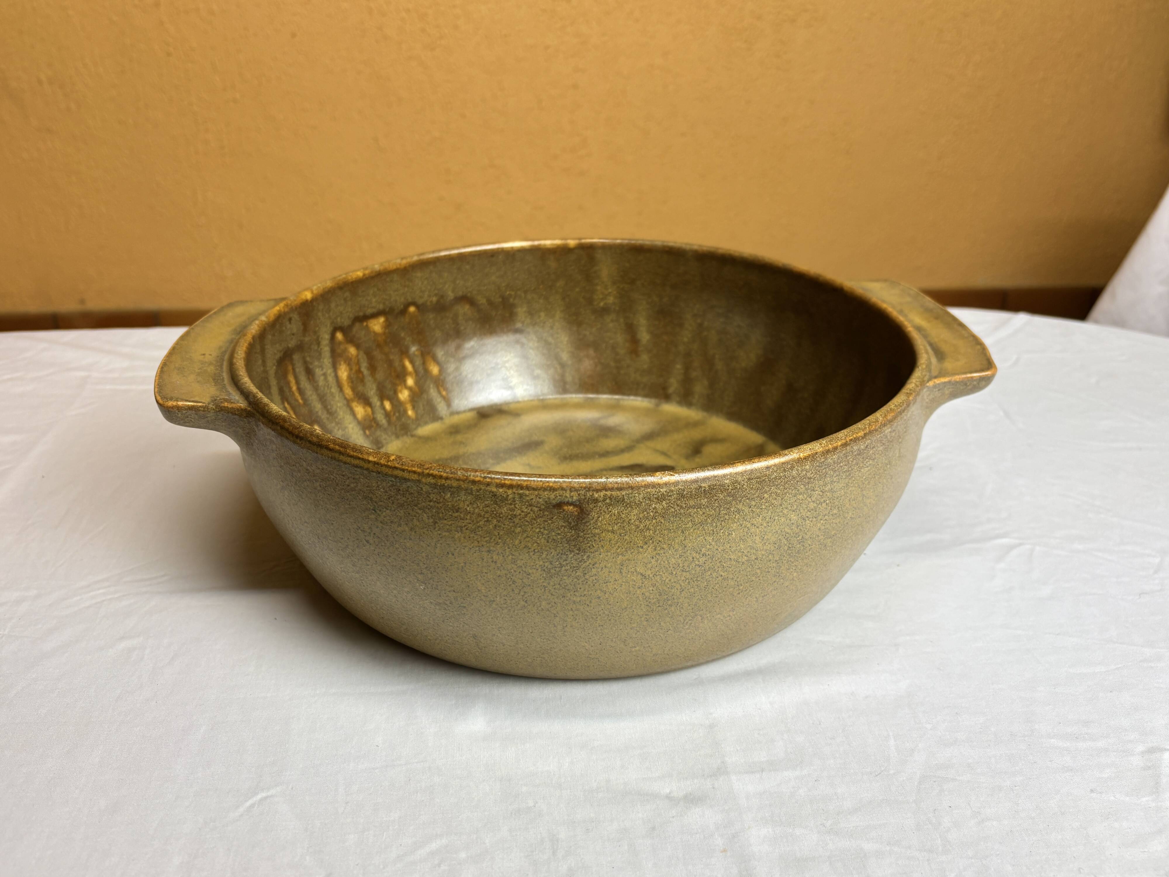 Grande bassine type vasque en grès artisanal