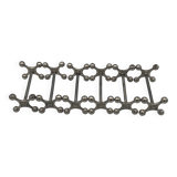 Set of 6 old table knife resistors in the shape of crossbars in silver metal