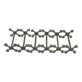 Set of 6 old table knife resistors in the shape of crossbars in silver metal