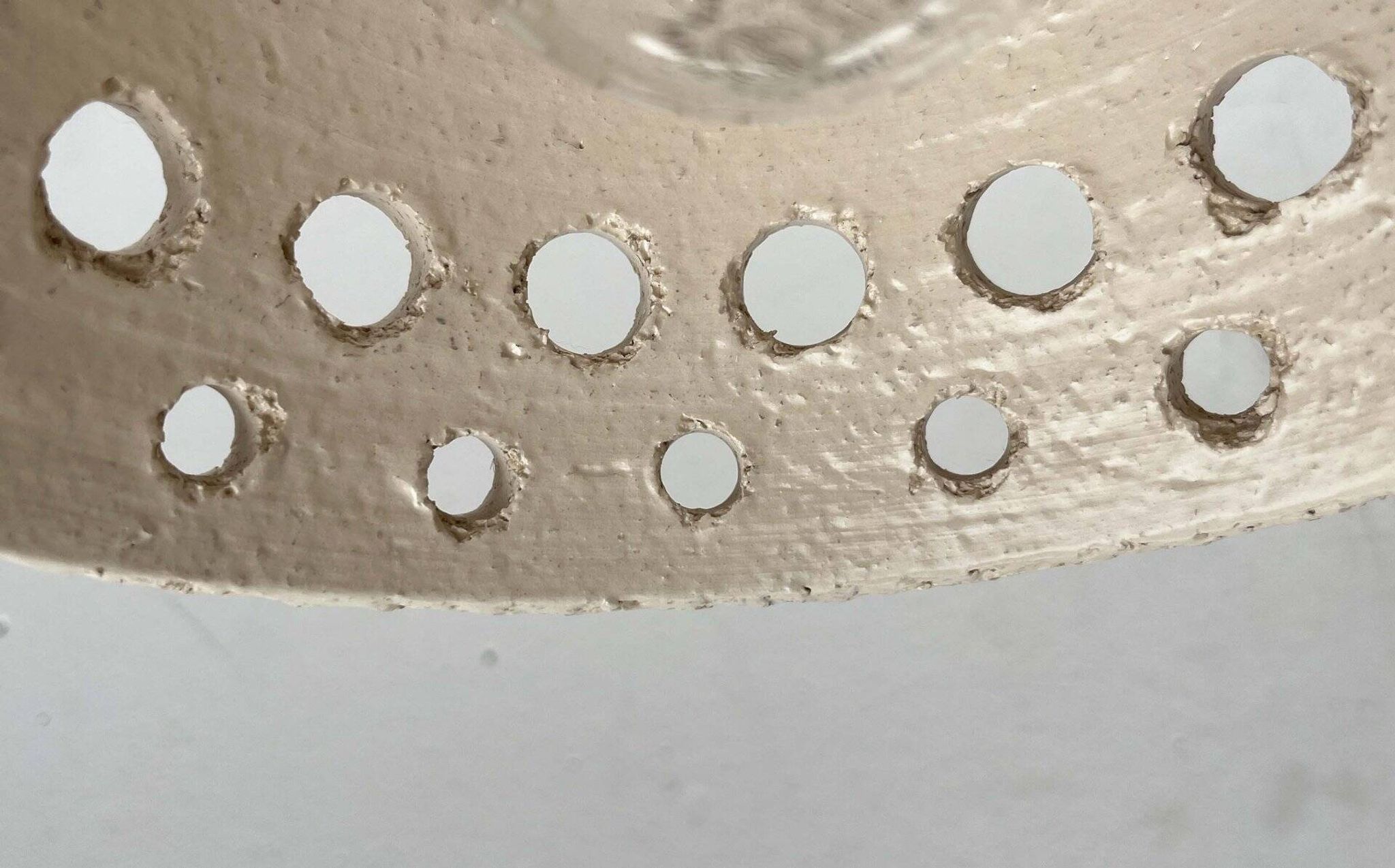 White ceramic pendant lamp in mid-century modern Danish style, 1960s.