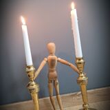 Duo of gilded carved candlesticks