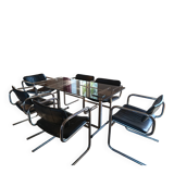 Dining table set with 6 Pieff chairs.