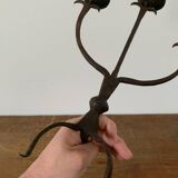 Brutalist Iron Candle Holder Circa 1970 Vintage
