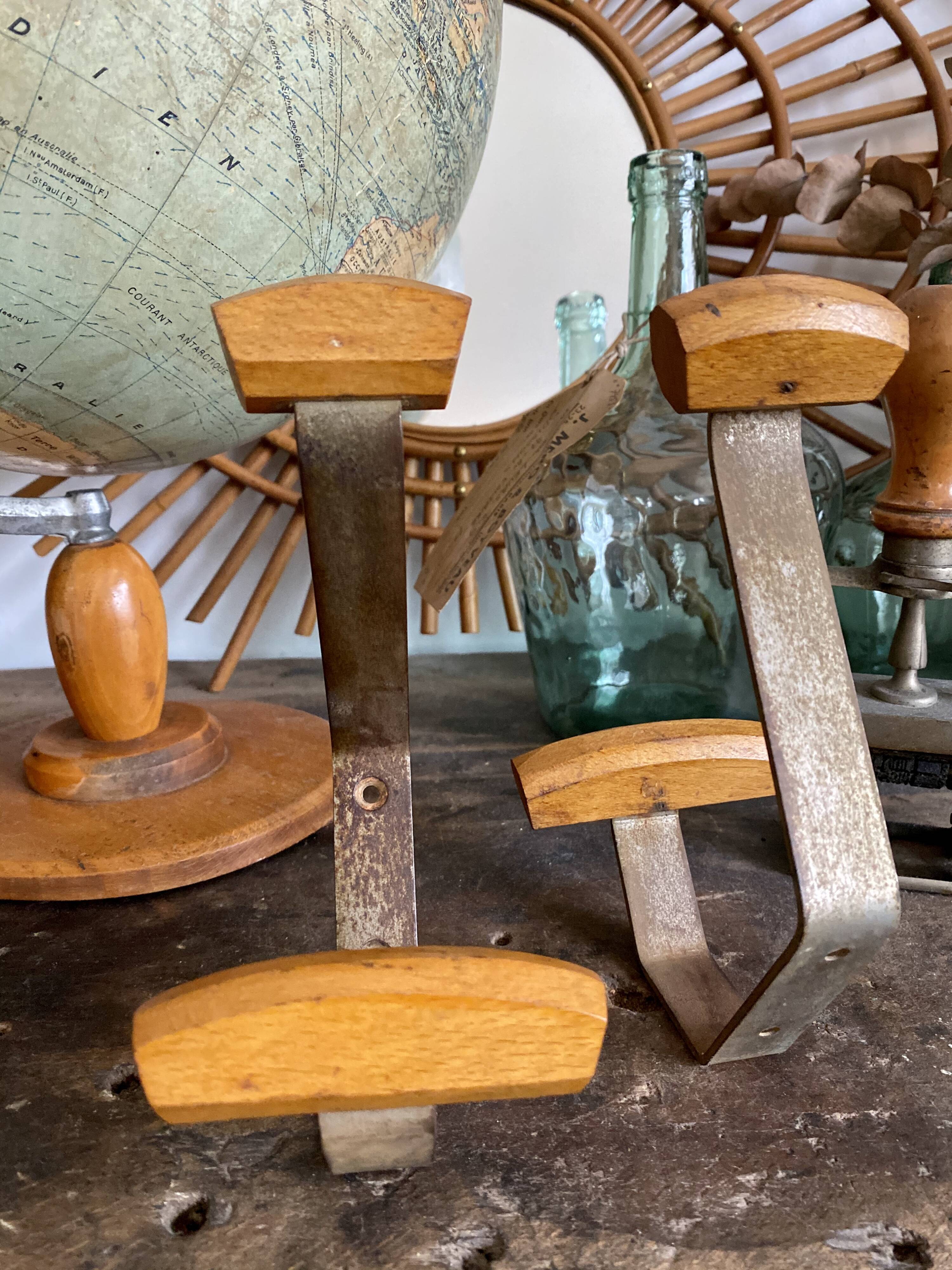 Pair of wooden patères