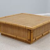 Vintage rattan coffee table dal vera 1960s