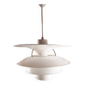 Danish brushed metal pendant light, Poulsen "Charlottenborg" model.