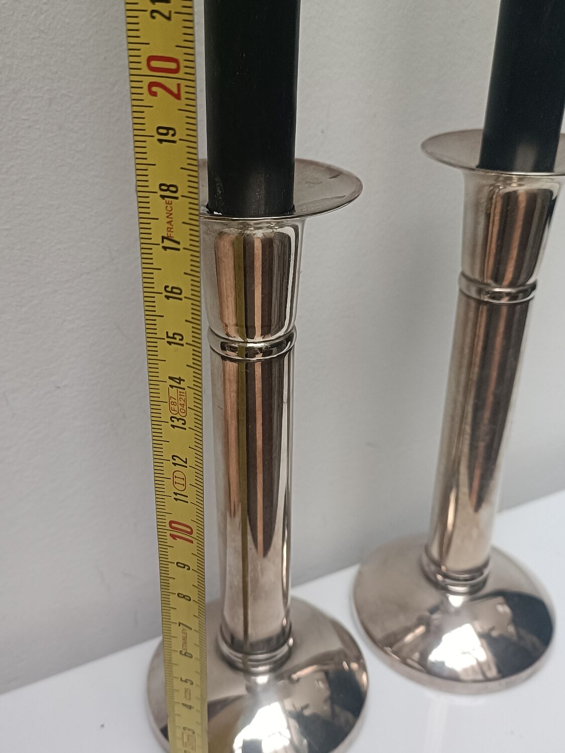 Pair of silver-plated candlesticks