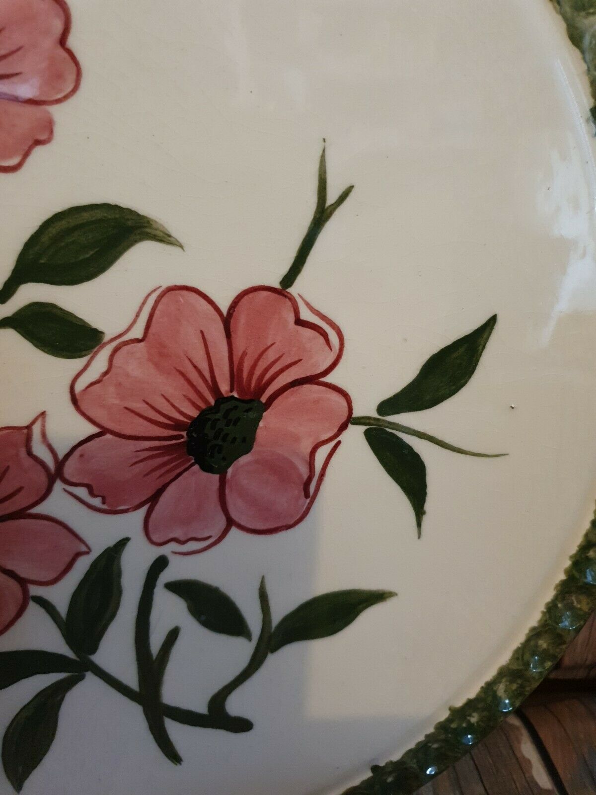 Terracotta dish with floral decoration